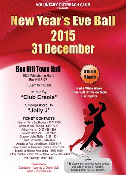 Voluntary Outreach Club Presents New Year's Eve Ball 2015