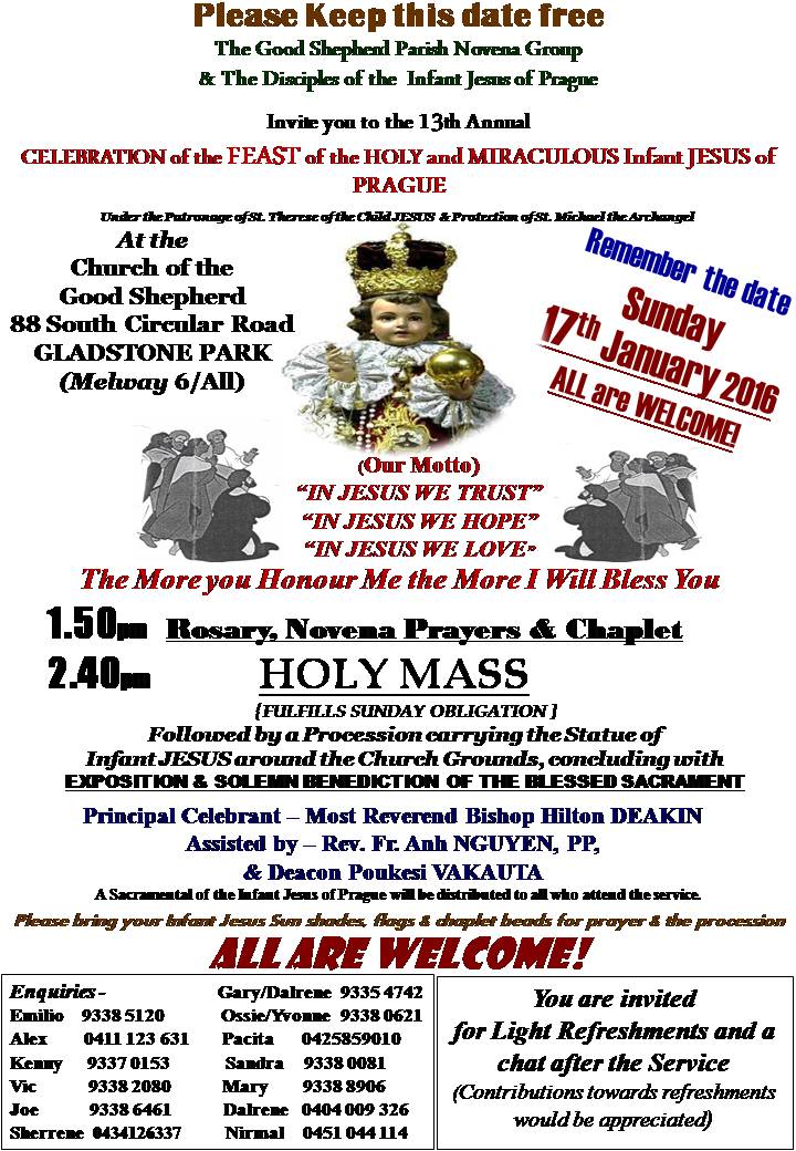 13th Annual Celebration of the Feast of Infant JESUS of Prague