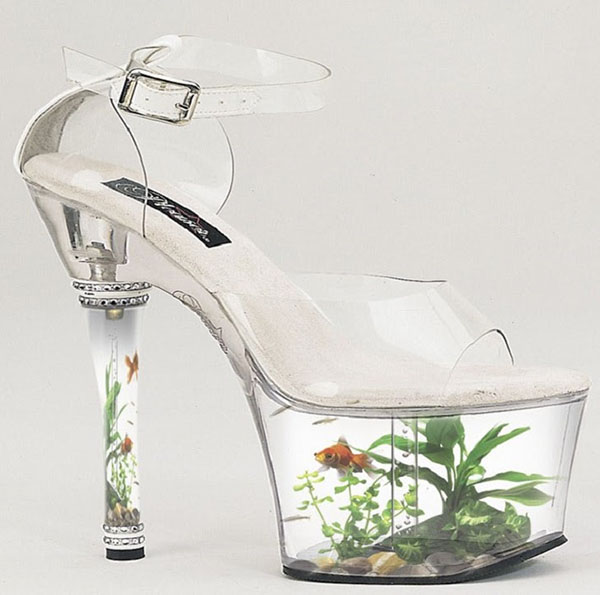 11. An aquarium built into High-Heeled Platform Shoes