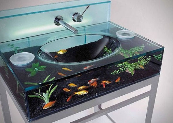 23. A sink that doubles as an aquarium