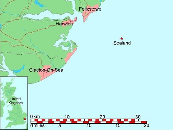 A Map Showing The Principality Of Sealand In The North Sea 