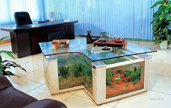 L-Shaped Coffee Table Aquarium