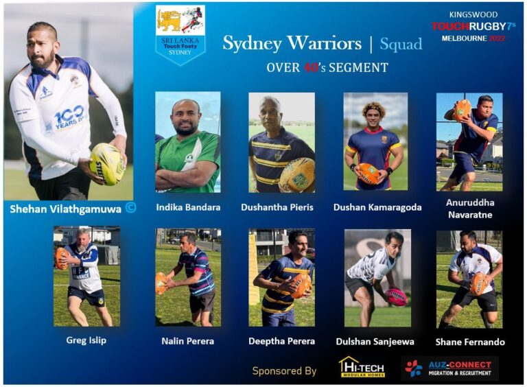 Sydney Warriors | Squad  Over 40’s Segment –