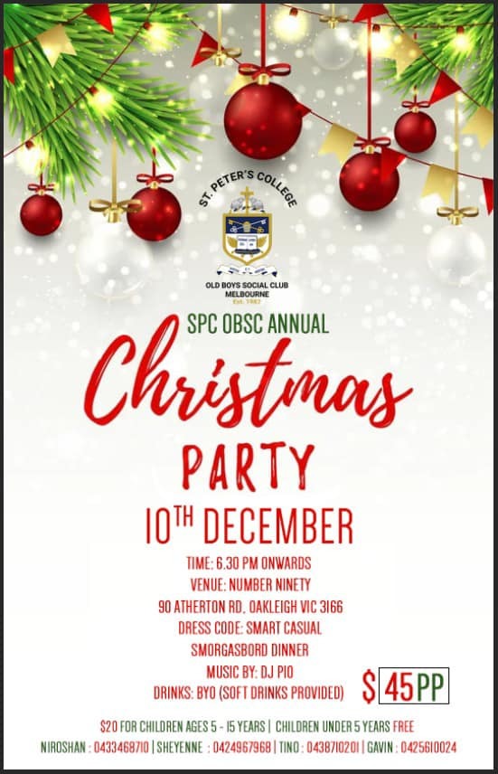 SPC OBSC Annual Christmas Party - 10th December 2022 