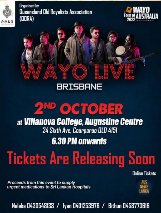 WAYO Live in Brisbane Sun 2 Oct 2022 6:30 PM - 9:30 PM ( Brisbane Event ) 
