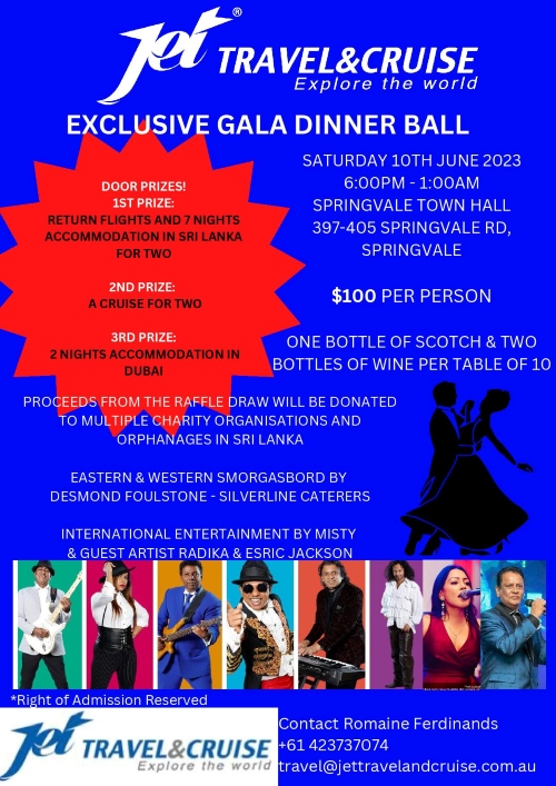 Exclusive GALA Dinner Ball - 10th June 2023 - 6.00PM To 1.00 AM ( Melbourne Event )