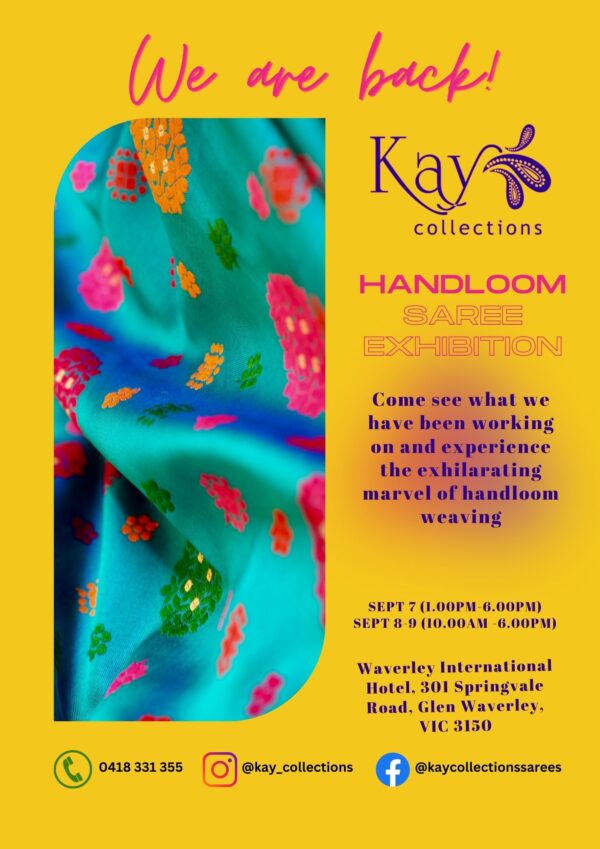 Handloom Saree Exhibition - 7th , 8th & 9th September 2023 ( Melbourne Event )