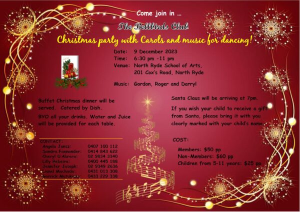 Christmas Party With Carols & Music For Dancing - 9th December 2023 - 6.30 PM - 11 PM ( Sydney Event) - eLanka