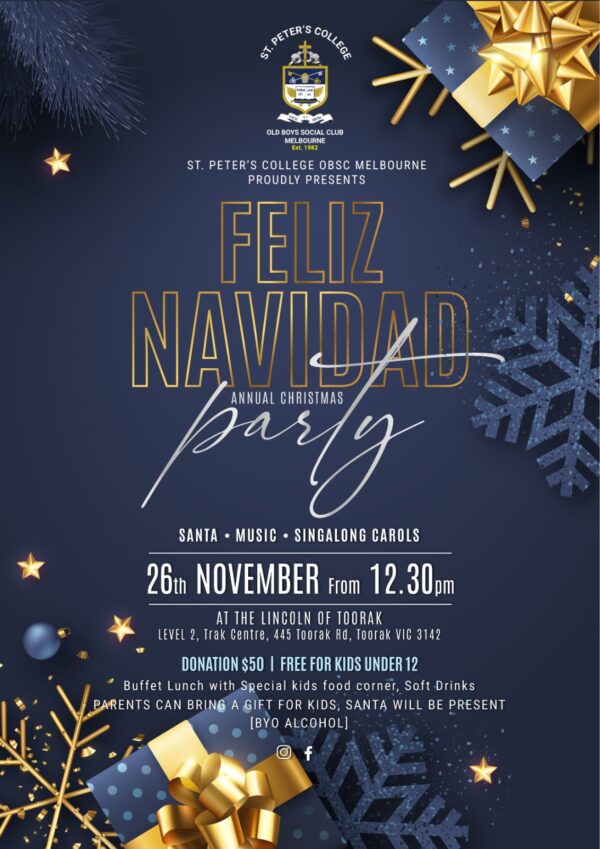 St Peter's College OBSC Melbourne Proudly Present - Feliz Navidad Annual Christmas Party - 26th November 2023 - 12.30 PM ( Melbourne Event ) - eLanka