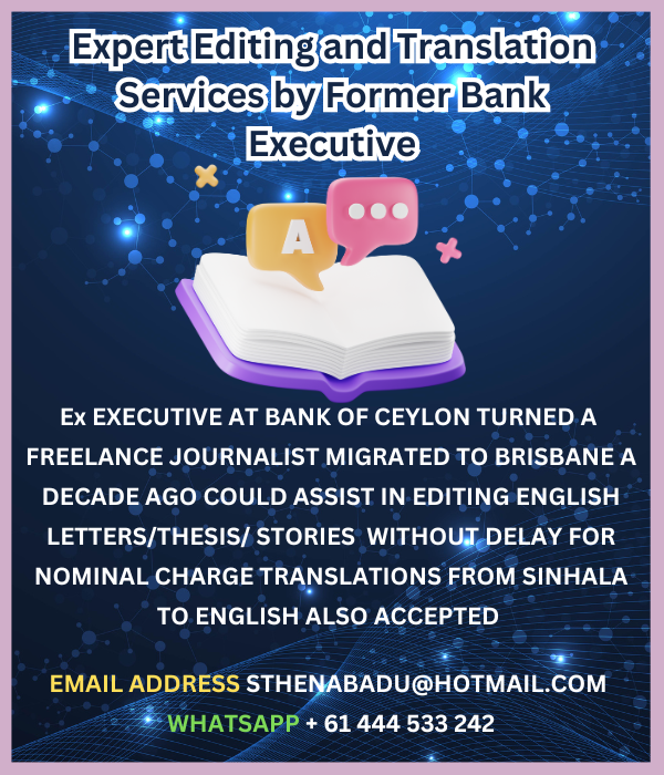 Expert Editing and Translation Services by Former Bank Executive Sunil thenabadu (2)