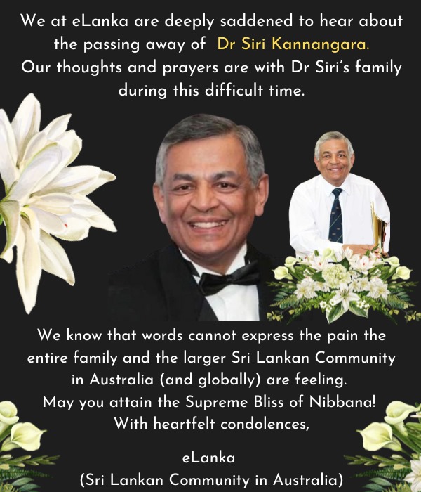 Obituaries – Dr Siri Kannangara