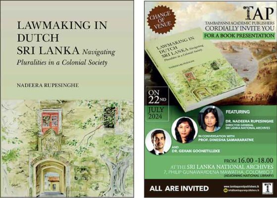 Launch of ‘Lawmaking in Dutch Sri Lanka’ - By Victor Melder